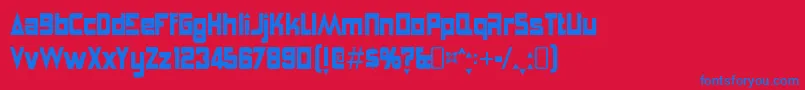 Шрифт AnglepoiselampshadeRegular – синие шрифты на красном фоне