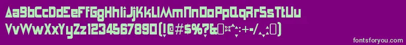 Шрифт AnglepoiselampshadeRegular – зелёные шрифты на фиолетовом фоне