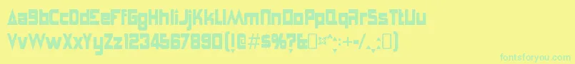 AnglepoiselampshadeRegular Font – Green Fonts on Yellow Background