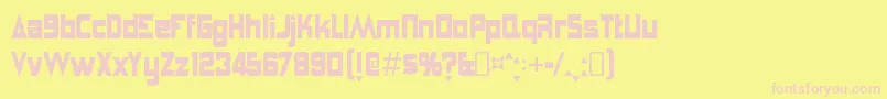 フォントAnglepoiselampshadeRegular – ピンクのフォント、黄色の背景