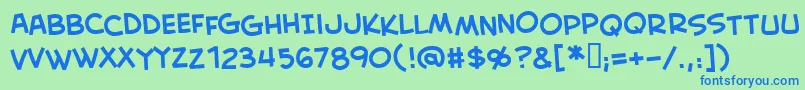 Creabbrg Font – Blue Fonts on Green Background