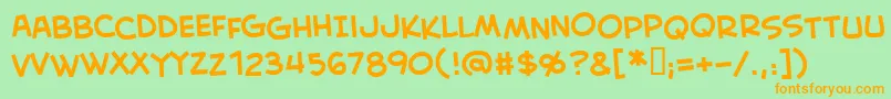 Creabbrg Font – Orange Fonts on Green Background