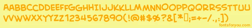 Creabbrg Font – Orange Fonts on Yellow Background