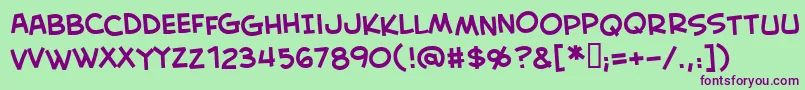 Creabbrg Font – Purple Fonts on Green Background