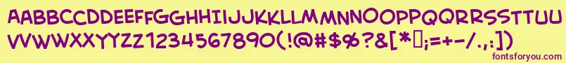 Creabbrg Font – Purple Fonts on Yellow Background