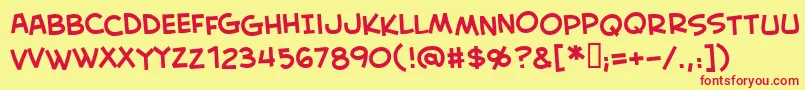 Creabbrg Font – Red Fonts on Yellow Background