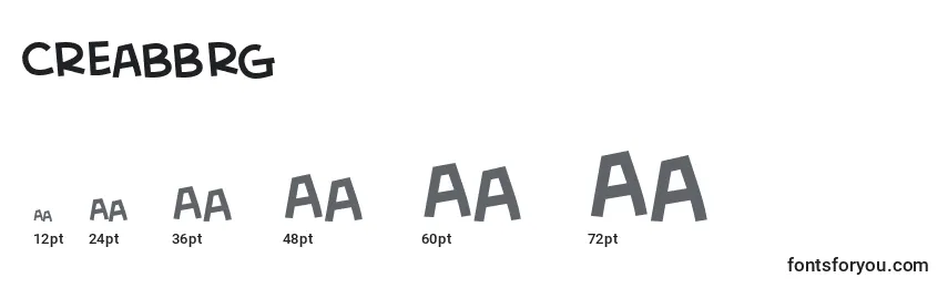 Creabbrg Font Sizes