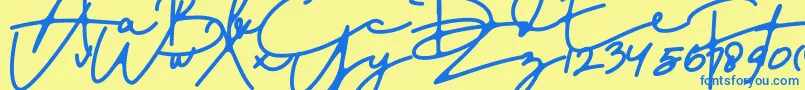 DreamOnly Font – Blue Fonts on Yellow Background