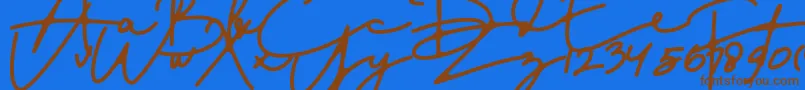 DreamOnly Font – Brown Fonts on Blue Background