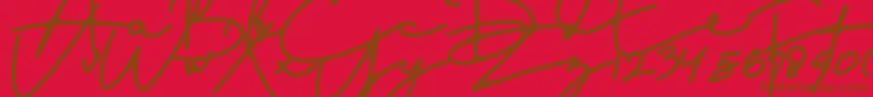 Fonte DreamOnly – fontes marrons em um fundo vermelho