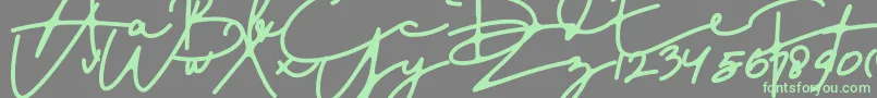 フォントDreamOnly – 灰色の背景に緑のフォント