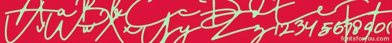 DreamOnly Font – Green Fonts on Red Background
