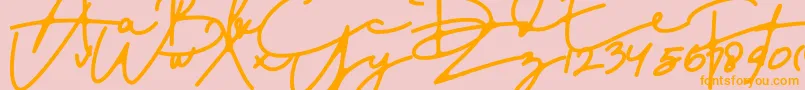 DreamOnly Font – Orange Fonts on Pink Background