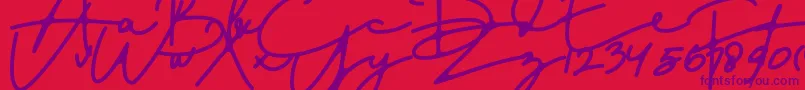 DreamOnly Font – Purple Fonts on Red Background
