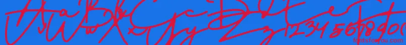 DreamOnly Font – Red Fonts on Blue Background