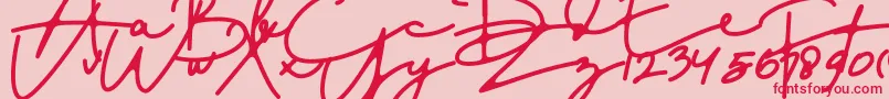 フォントDreamOnly – ピンクの背景に赤い文字