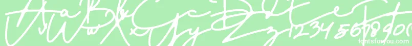 Czcionka DreamOnly – białe czcionki na zielonym tle