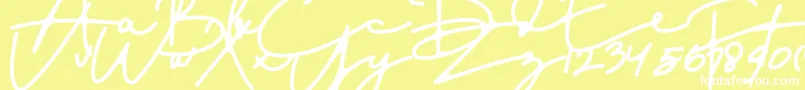 Czcionka DreamOnly – białe czcionki na żółtym tle