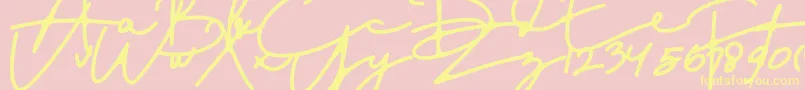 DreamOnly Font – Yellow Fonts on Pink Background