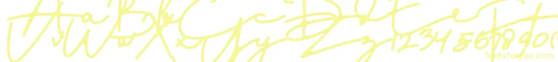 Fonte DreamOnly – fontes amarelas em um fundo branco
