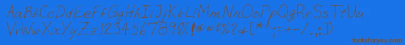 Lehn036-Schriftart – Braune Schriften auf blauem Hintergrund