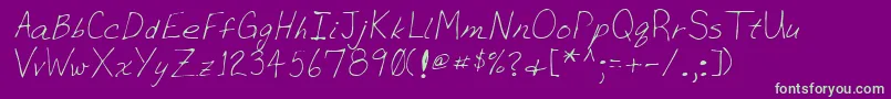 Lehn036 Font – Green Fonts on Purple Background