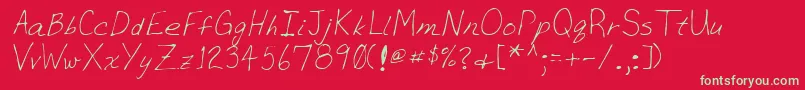 Lehn036 Font – Green Fonts on Red Background