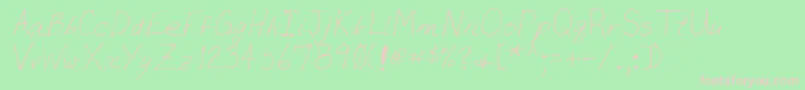 Lehn036 Font – Pink Fonts on Green Background