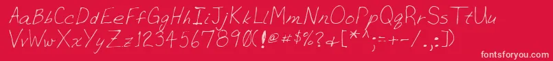 Lehn036 Font – Pink Fonts on Red Background