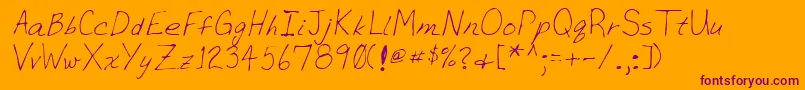 Lehn036 Font – Purple Fonts on Orange Background