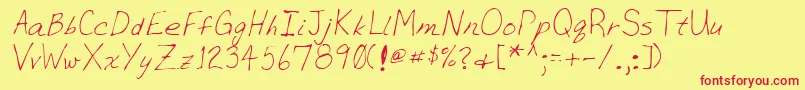 Lehn036 Font – Red Fonts on Yellow Background