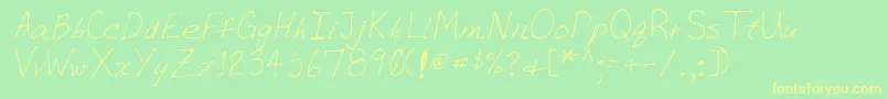 Lehn036 Font – Yellow Fonts on Green Background