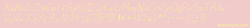 Lehn036-Schriftart – Gelbe Schriften auf rosa Hintergrund