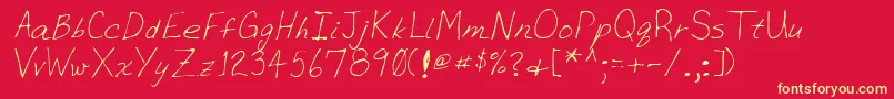 Lehn036 Font – Yellow Fonts on Red Background