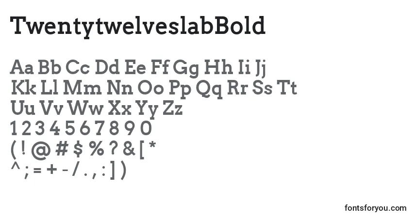 Fuente TwentytwelveslabBold - alfabeto, números, caracteres especiales