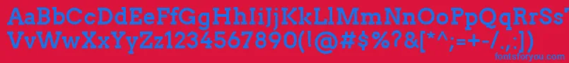 TwentytwelveslabBold Font – Blue Fonts on Red Background