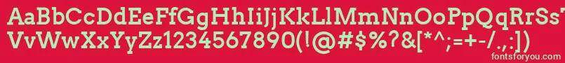 TwentytwelveslabBold Font – Green Fonts on Red Background