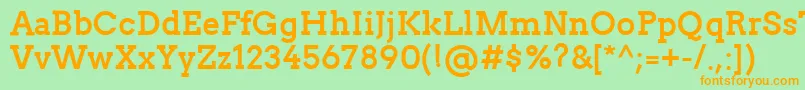 TwentytwelveslabBold Font – Orange Fonts on Green Background