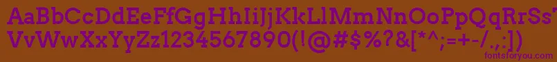 TwentytwelveslabBold Font – Purple Fonts on Brown Background