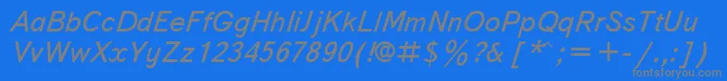 フォントTxb56 – 青い背景に灰色の文字