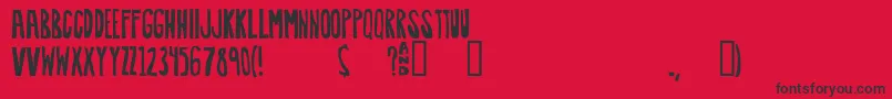 Awkward Font – Black Fonts on Red Background