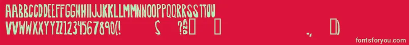 Police Awkward – polices vertes sur fond rouge