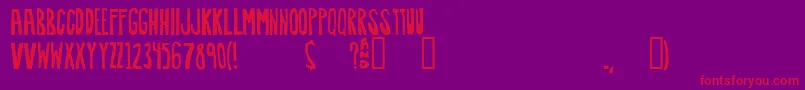 Awkward Font – Red Fonts on Purple Background