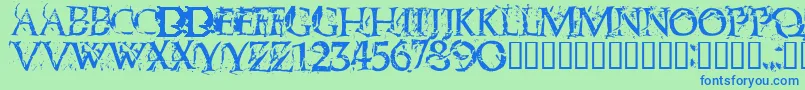 Blasphemy Font – Blue Fonts on Green Background