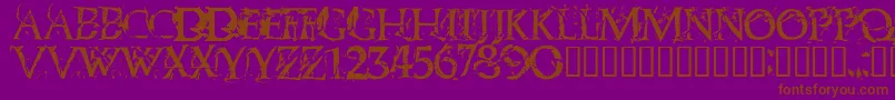 Blasphemy-Schriftart – Braune Schriften auf violettem Hintergrund