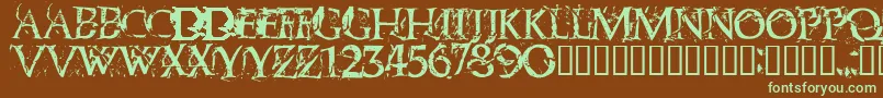 Blasphemy Font – Green Fonts on Brown Background