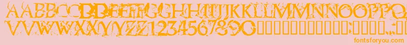 Blasphemy-Schriftart – Orangefarbene Schriften auf rosa Hintergrund