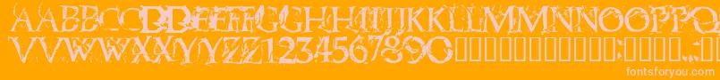 Blasphemy Font – Pink Fonts on Orange Background