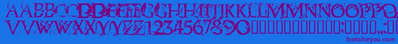 Blasphemy Font – Purple Fonts on Blue Background