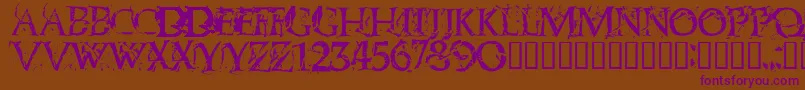 Blasphemy Font – Purple Fonts on Brown Background